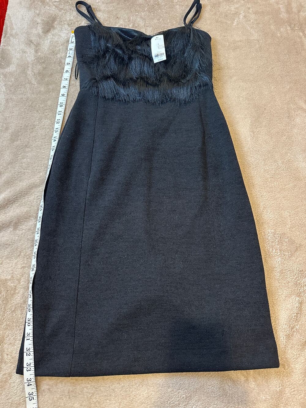 Banana Republic NWT Black Fringe Pencil Dress Size 6 MSRP $158